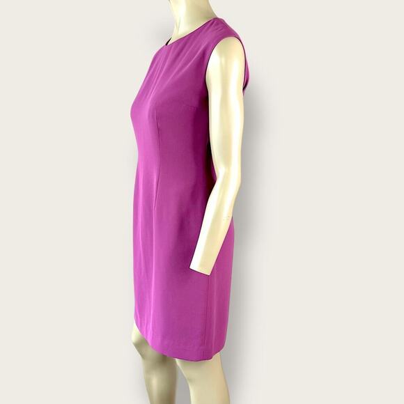 Petite Sophisticate Vintage Sleeveless Casual Chiffon Sheath Dress Size 6 Purple - Picture 4 of 13